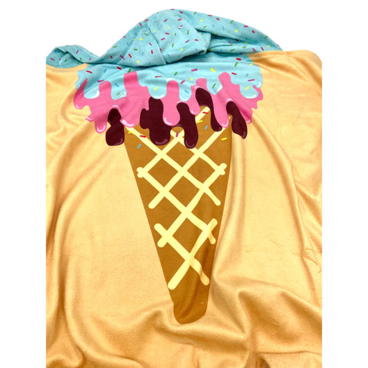 Accappatoio per cani in spugna leggera con disegno gelato