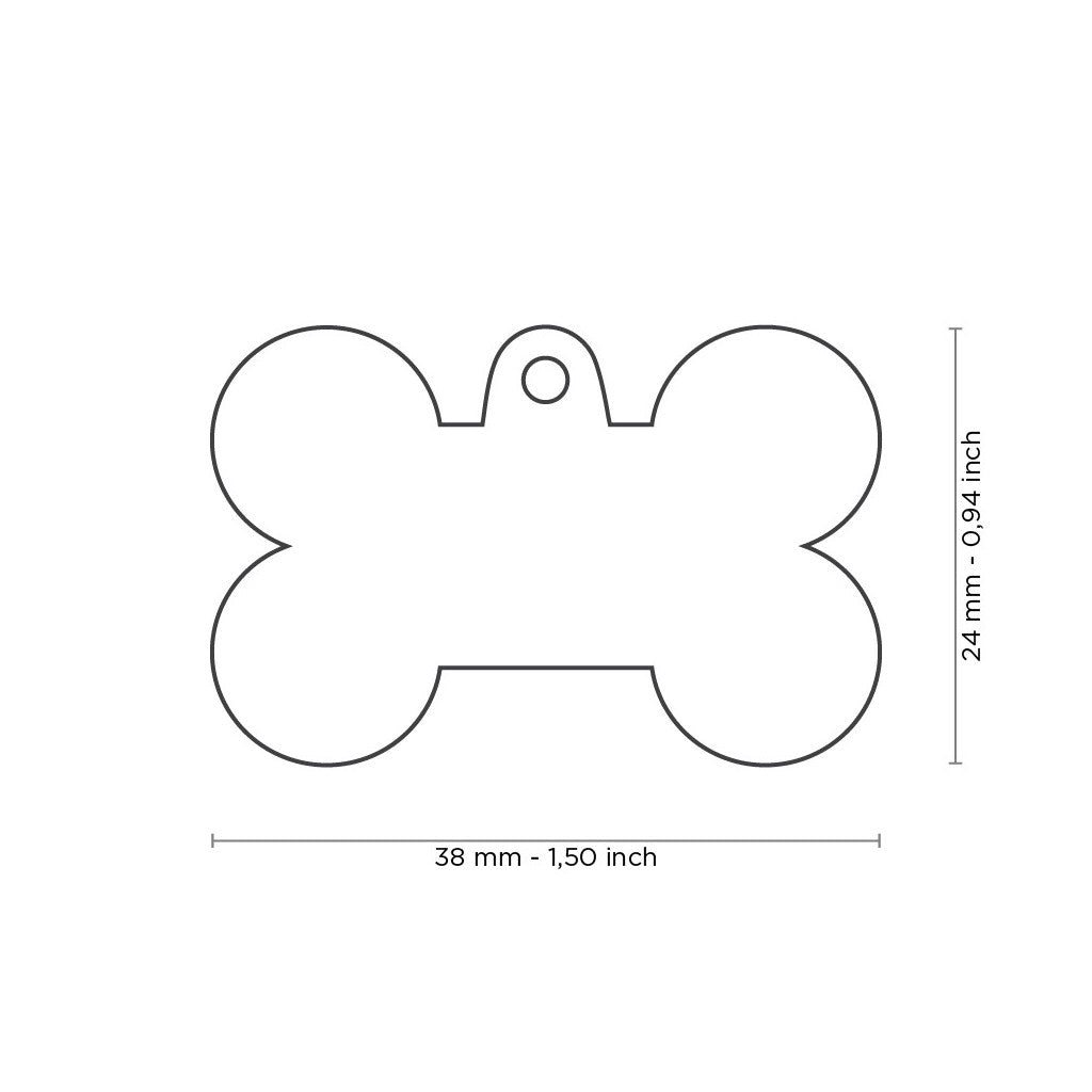 Misure Medaglietta personalizzata per cani in metallo con logo THE LEGEND