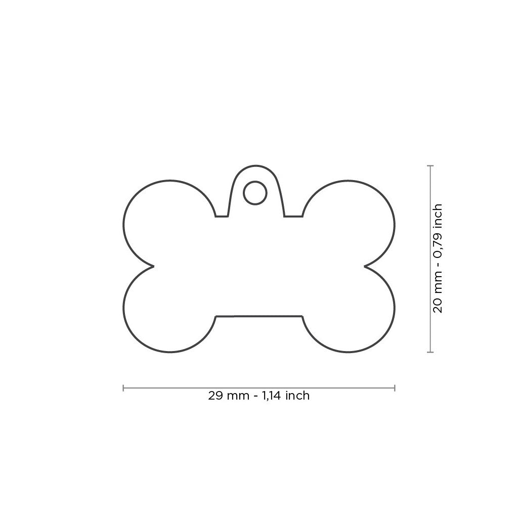 Dimensioni medaglietta personalizzabile per cani a forma di osso rinbow lbgt