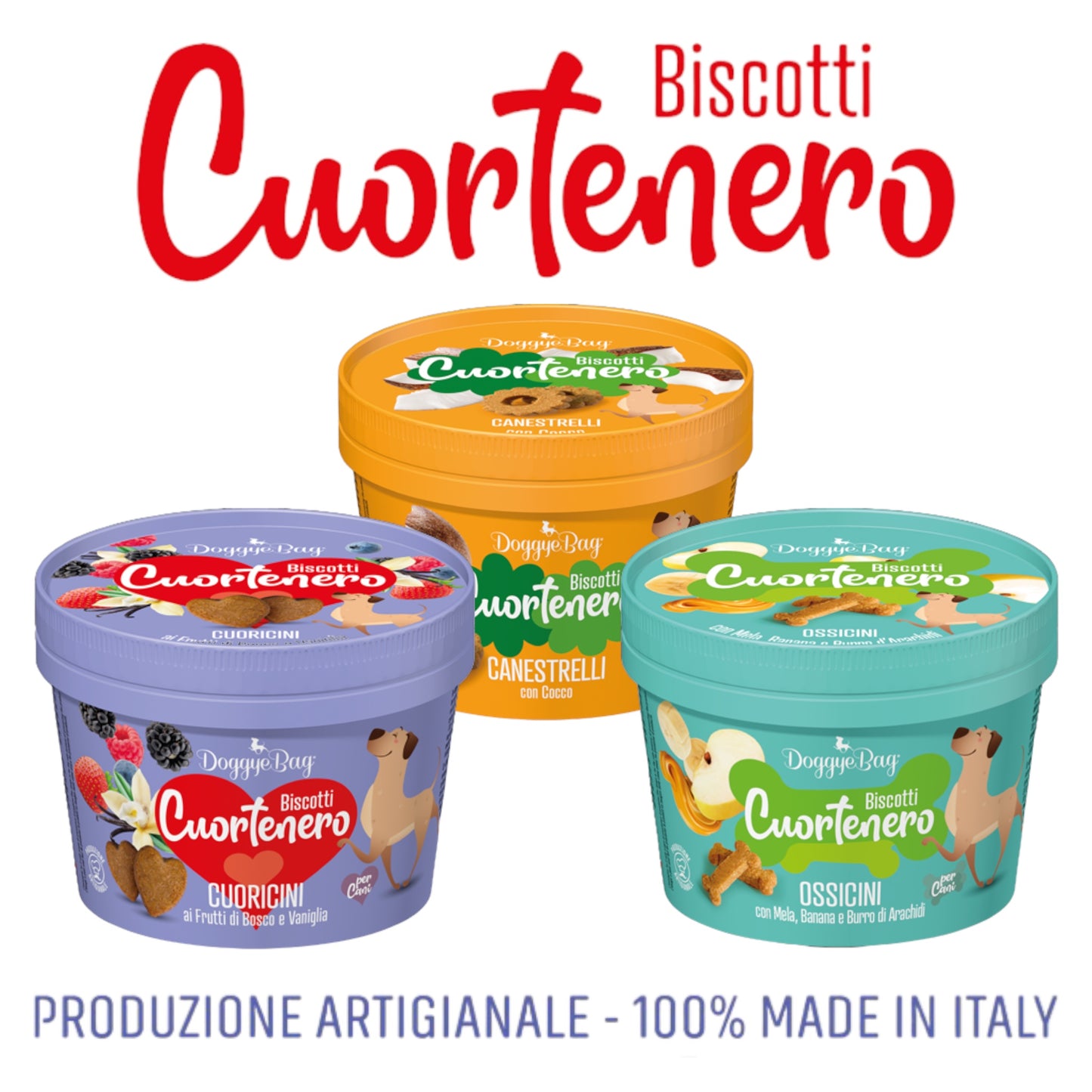 Cuortenero biscotti per cani made in italy artigianali DoggyeBag