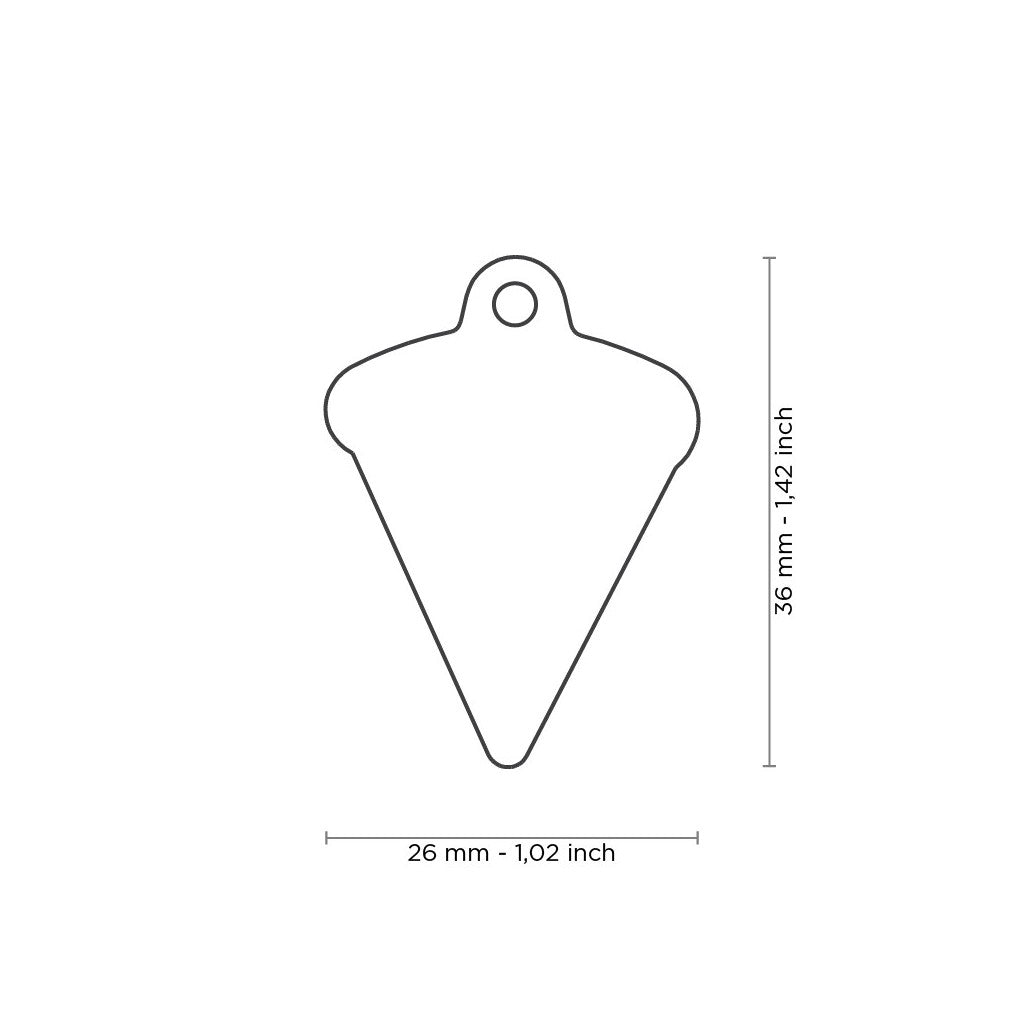 Misure medaglietta per cani personalizzabile MyFamily a forma di fetta di pizza