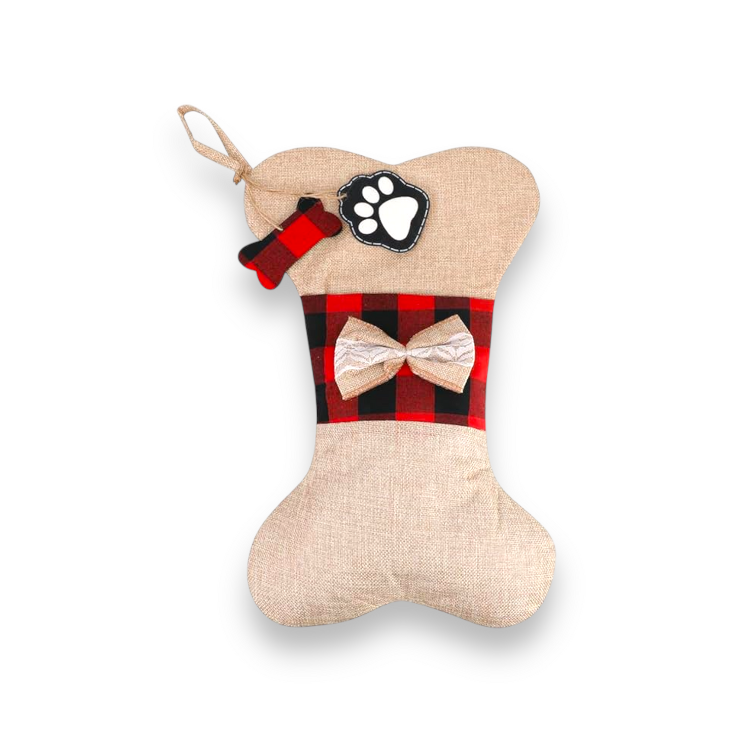 Calza natalizia per cani a forma di osso