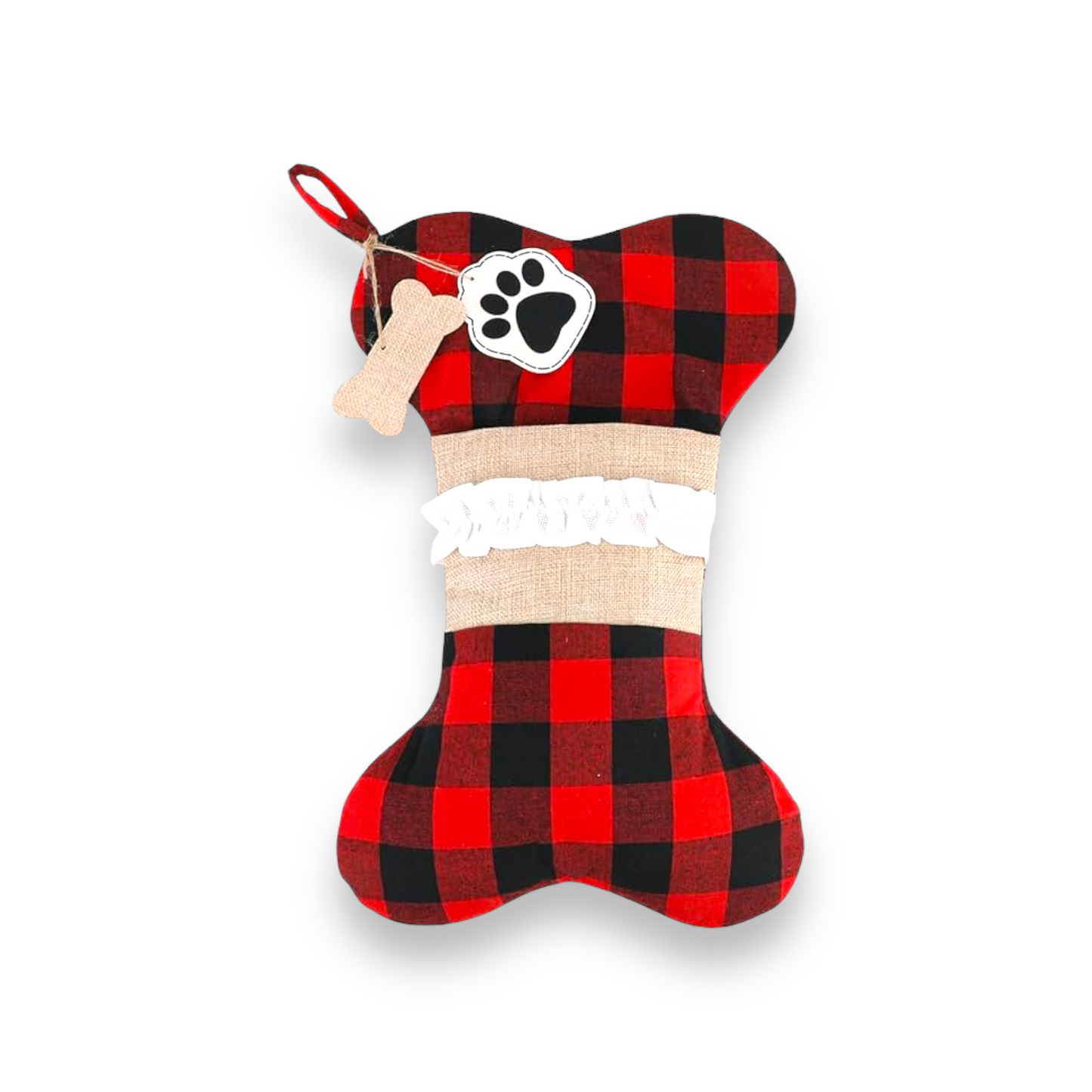 Calza natalizia per cani a forma di osso