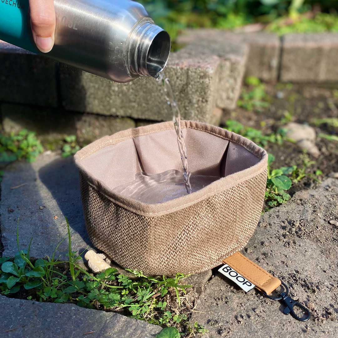 Ciotola pieghevole in tessuto riciclato per cani