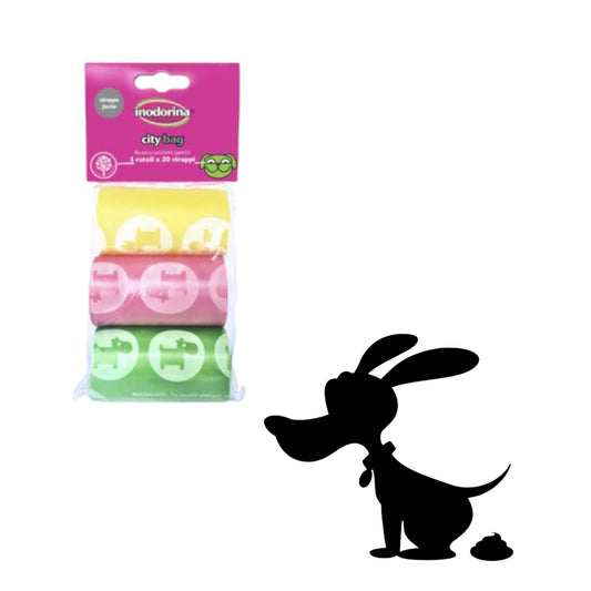 Sacchetti igienici colorarti per raccolta cacca cani