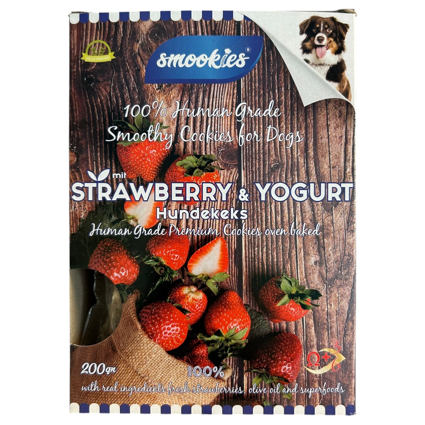 Smookies biscotti premium per cani gusto Fragola e Yogurt – snack con superfood, senza conservanti.