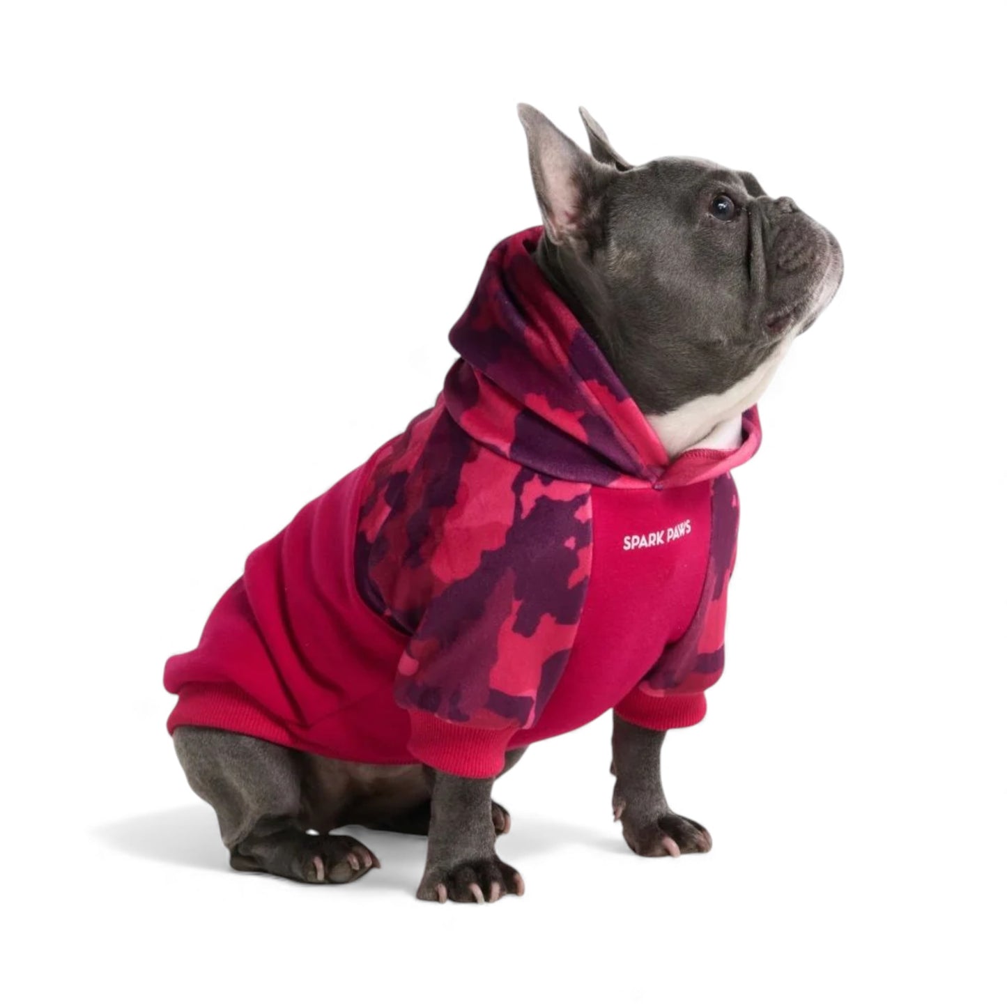 Felpa per cani morbida fucsia camo