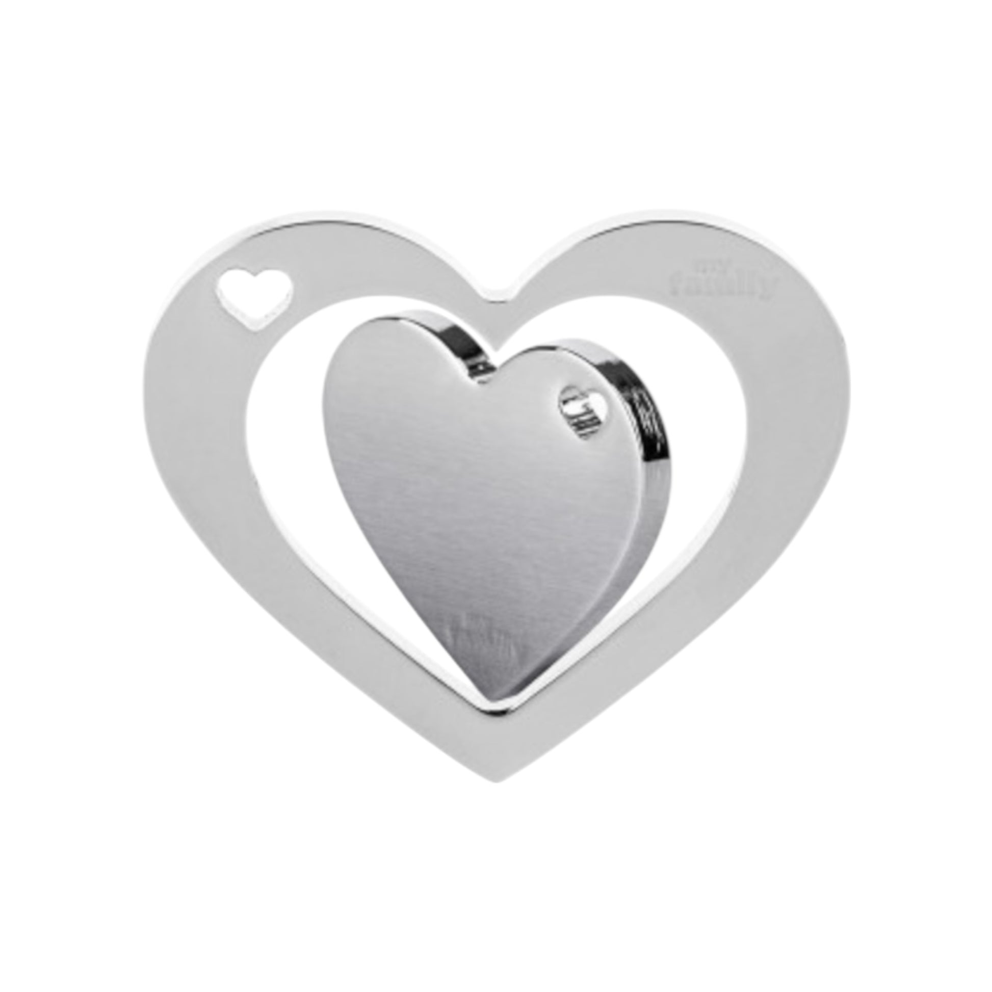 Medaglietta personalizzata per cani con ciondolo per persona a forma di cuore cromato in ottone