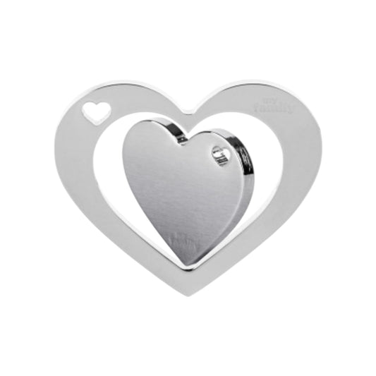 Medaglietta personalizzata per cani con ciondolo per persona a forma di cuore cromato in ottone