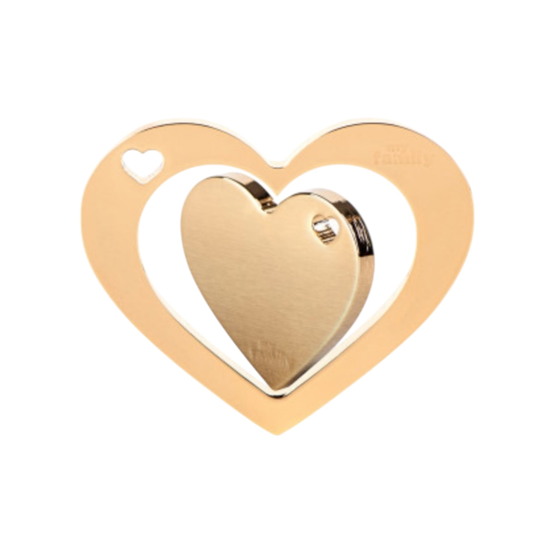 Medaglietta personalizzata per cani con ciondolo per persona a forma di cuore dorato in ottone