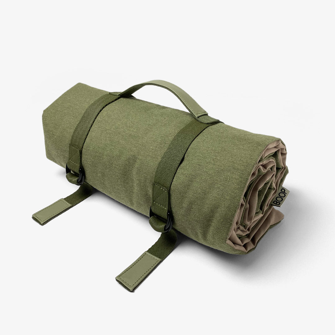 Tappetino stuoia ripiegabile da viaggio per cani impermeabile verde oliva