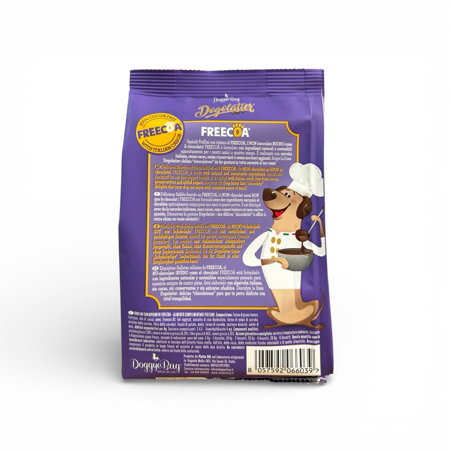 Dettaglio frollini Dogolatier con ripieno di Freecoa per cani - DoggyeBag