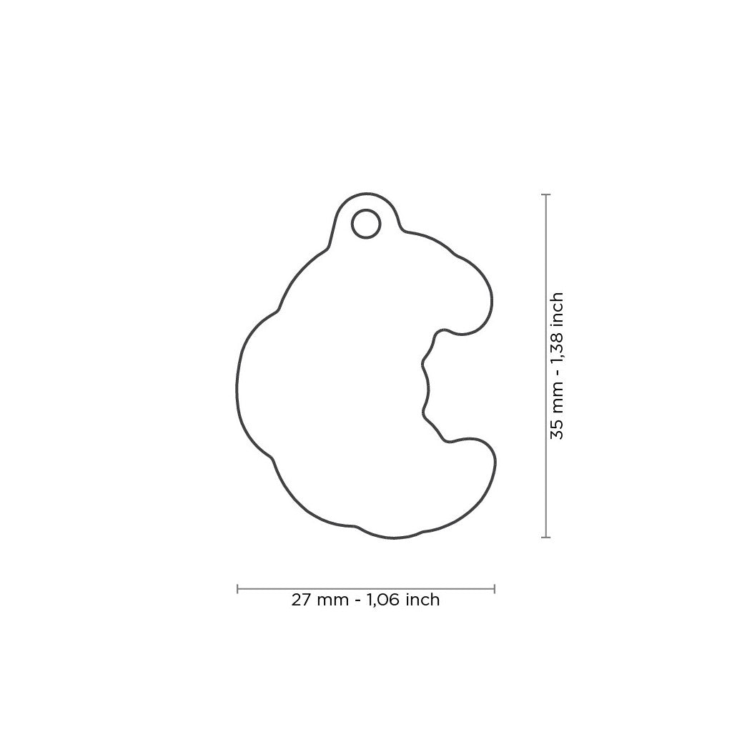 Schema misure medaglietta Food Croissant personalizzabile per cani - MyFamily