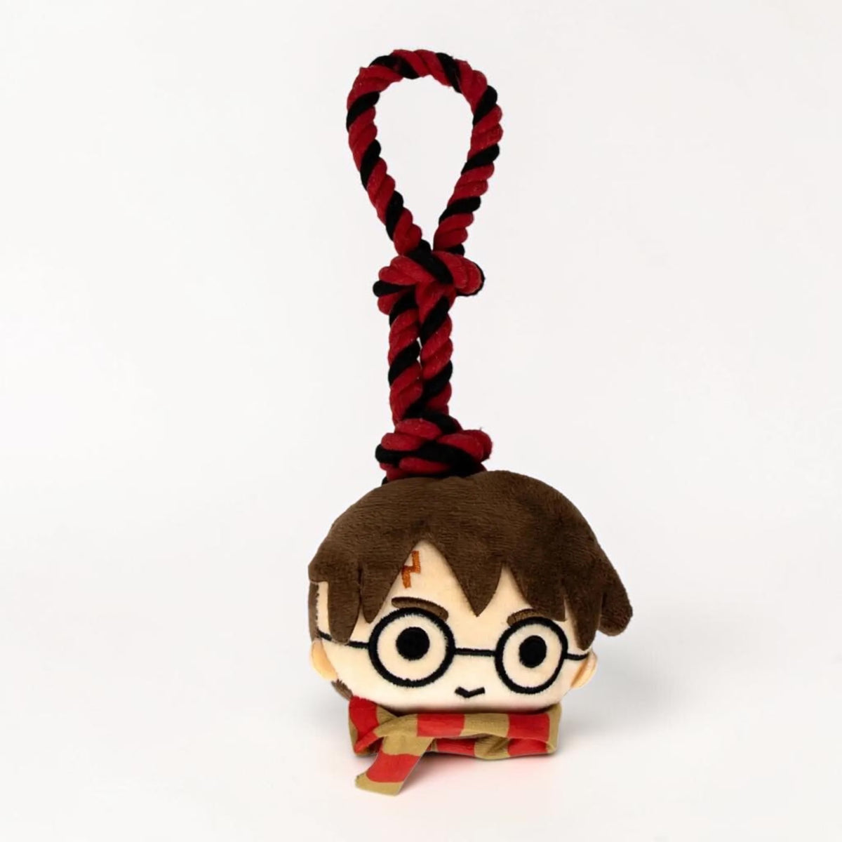 Gioco in corda e peluche di Harry Potter ufficiale per cani di taglia piccola e media con manico bicolore rosso e nero.