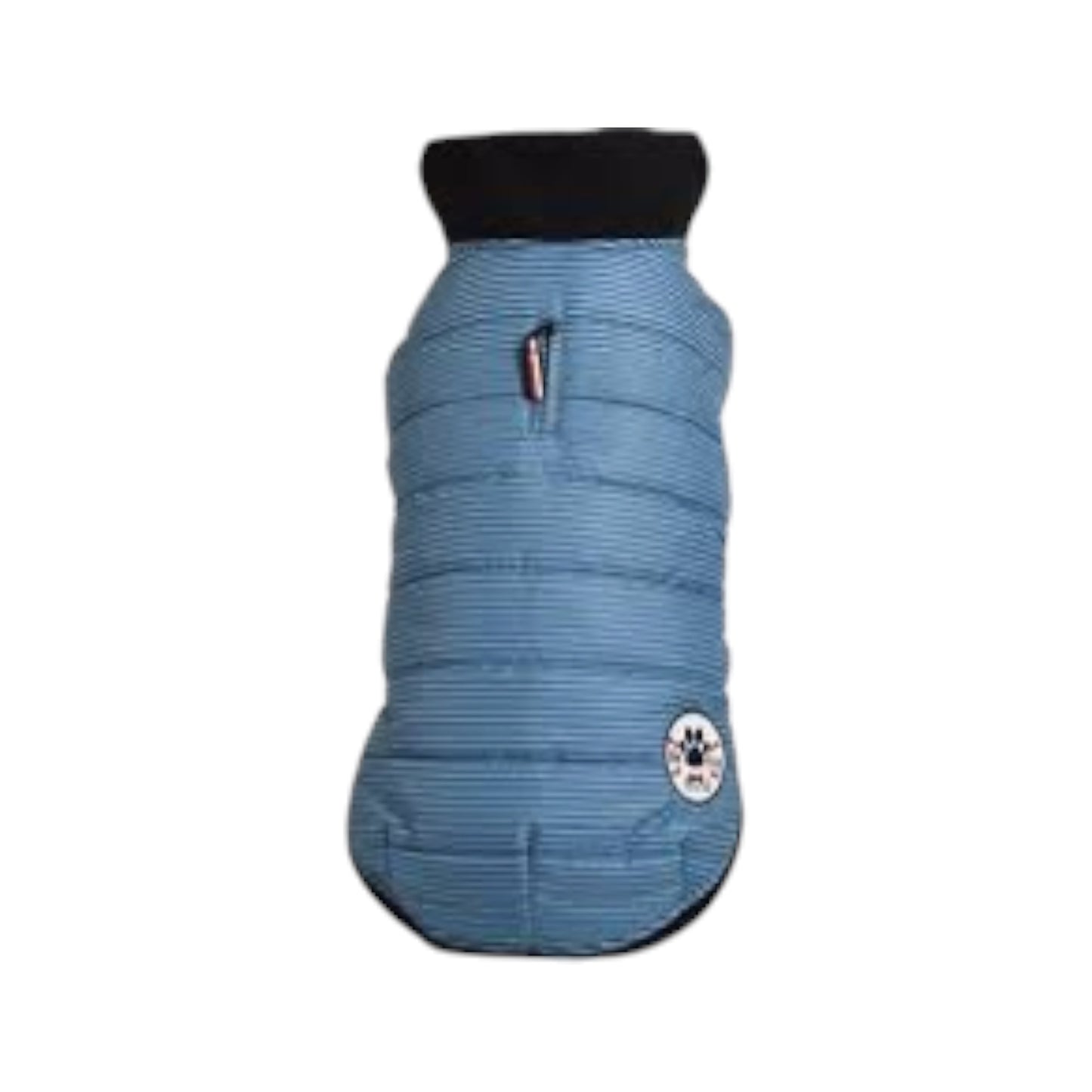 Giubbotto imbottito per cani molossi fantasia righe azzurre - Manteau Costaud Croci