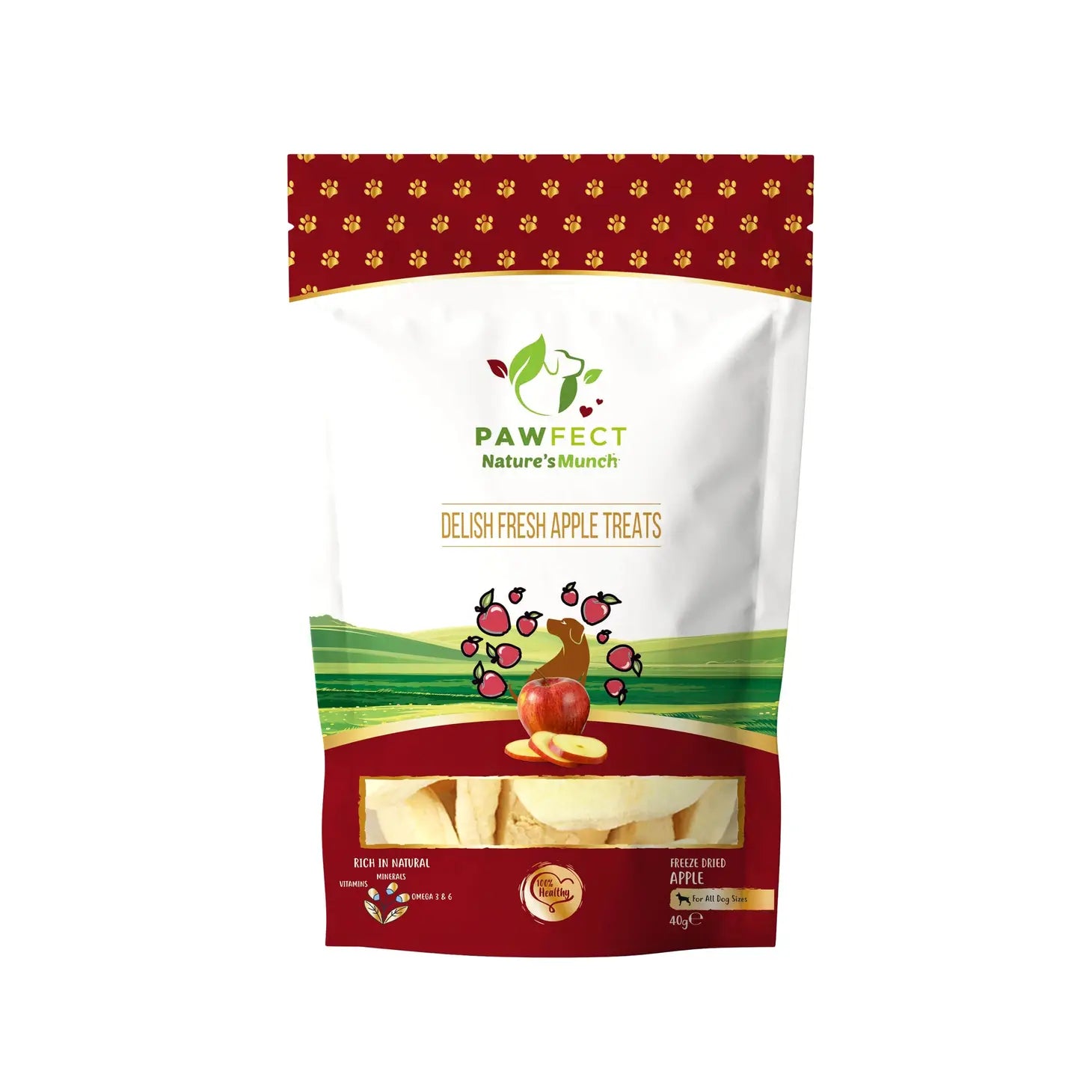 Snack per cani pezzi di mela naturale liofilizzata