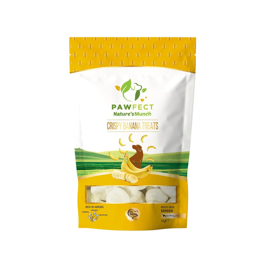 Snack per cani pezzi di banana naturale liofilizzata