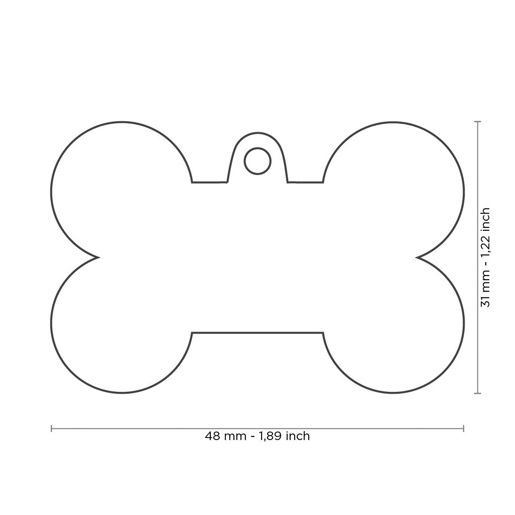 Misure Medaglietta personalizzata per cani in metallo con logo THE LEGEND