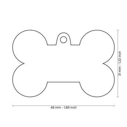 Misure Medaglietta personalizzata per cani in metallo con logo THE LEGEND