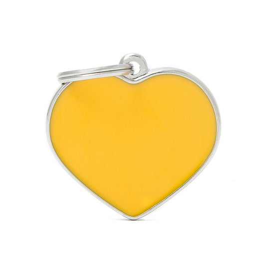 Medaglietta personalizzabile per cani osso grande giallo MyFamily