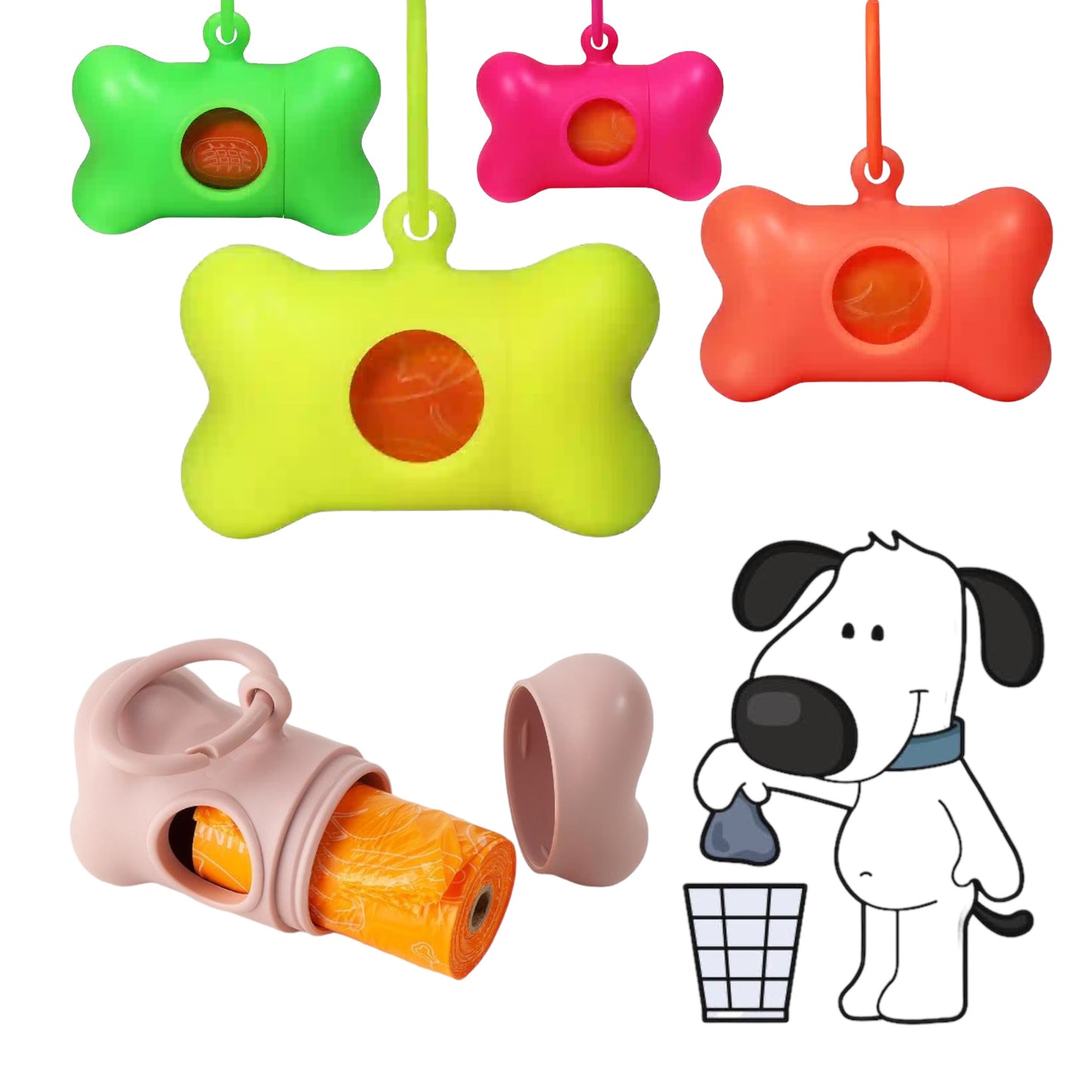 Dispenser porta sacchettini igienici Bon Ton United Pets in plastica riciclata - accessorio cane