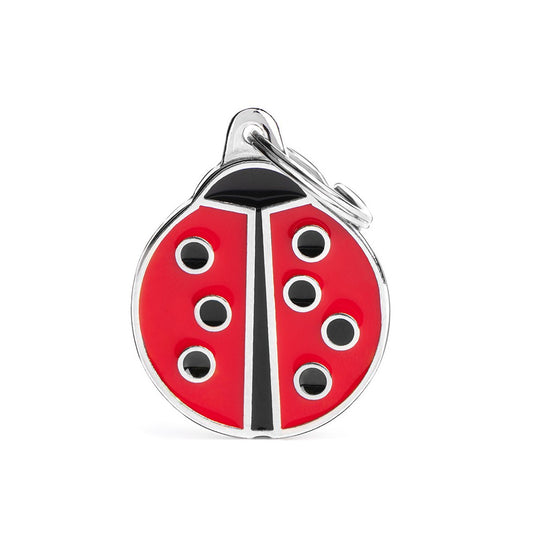 Medaglietta per cani personalizzabile a forma di coccinella