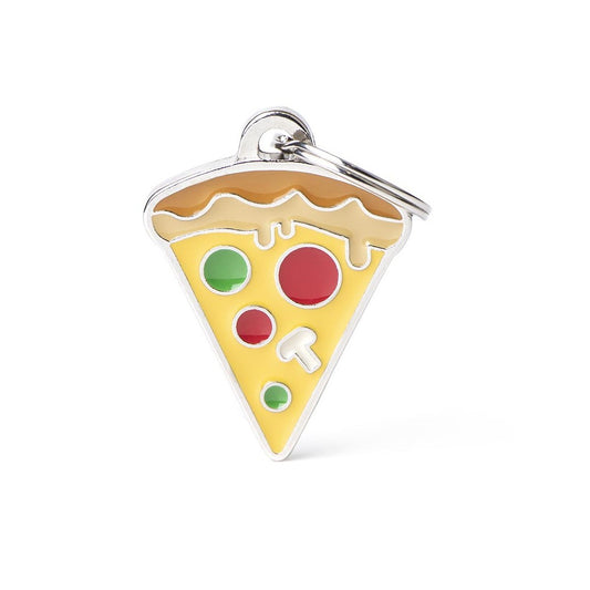 Medaglietta per cani personalizzabile MyFamily a forma di fetta di pizza