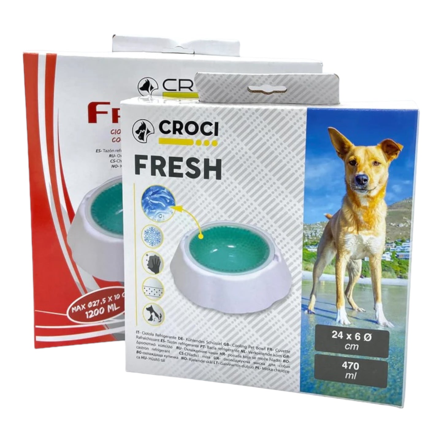 Ciotola rinfrescante Croci Fresh Bowl per cani – Gel atossico mantiene l'acqua fresca fino a 8 ore.