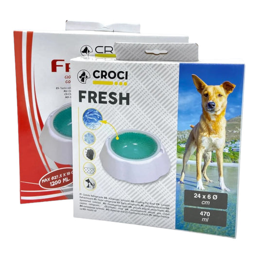 Ciotola rinfrescante Croci Fresh Bowl per cani – Gel atossico mantiene l'acqua fresca fino a 8 ore.