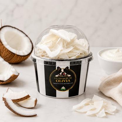 Frozen yogurt per cani gusto Yogurt e cocco – Cremery di Olivia, snack estivo senza lattosio con probiotici | DOG IS GOOD