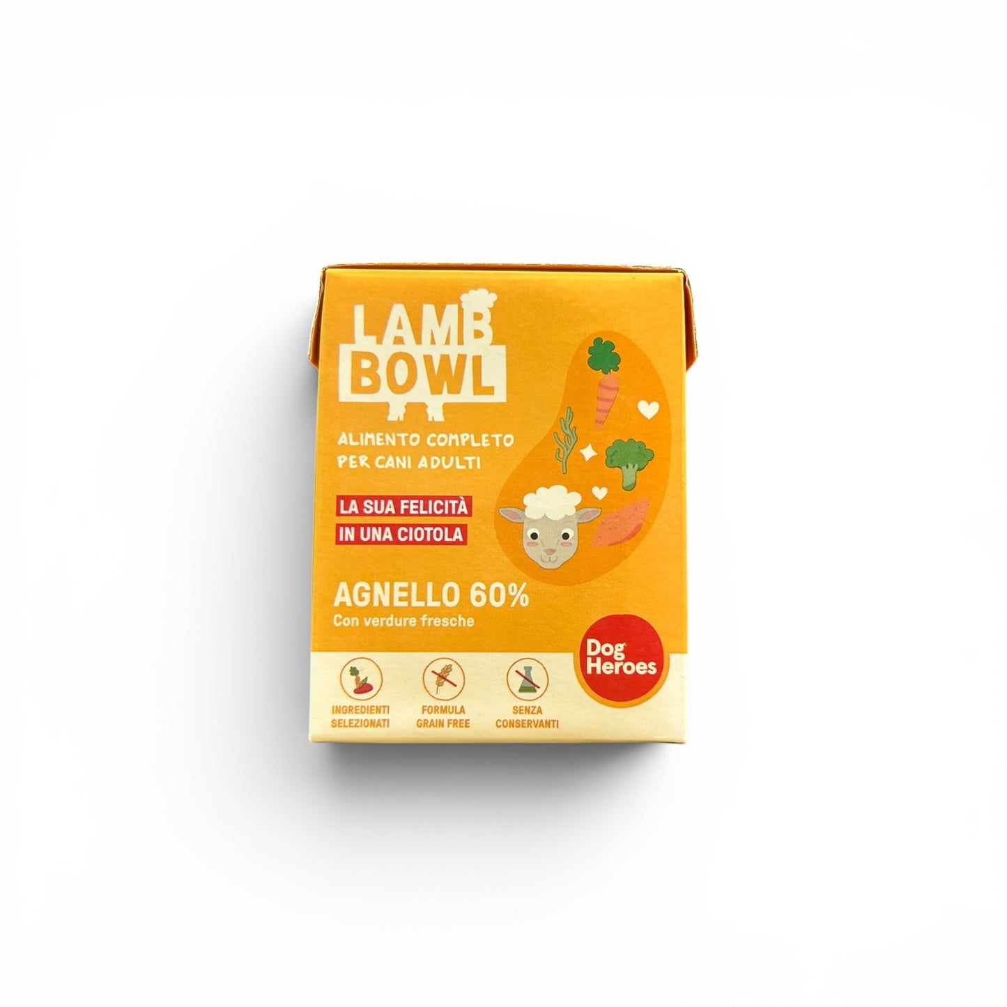 Dog Heroes Lamb Bowl – cibo fresco per cani all'agnello 60%, grain free, senza conservanti, 390g – Dog Is Good