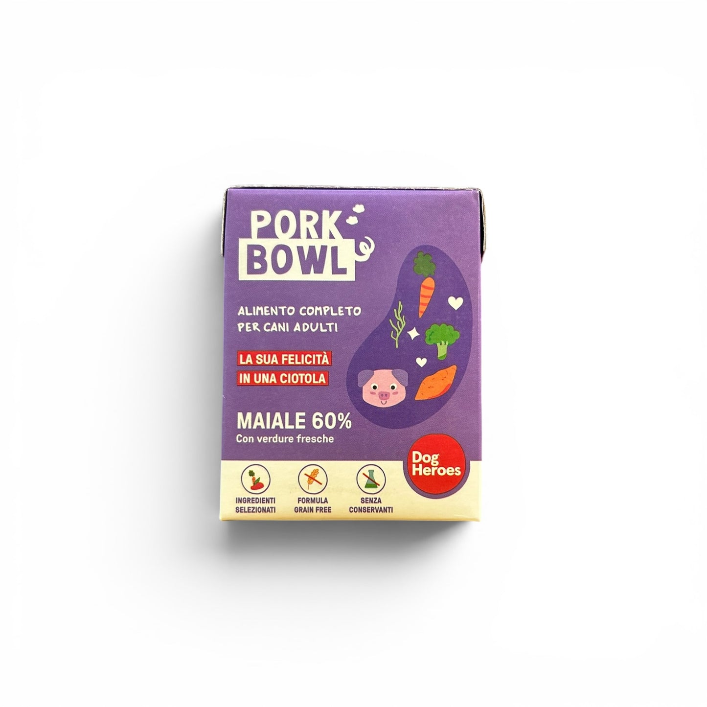 Dog Heroes Pork Bowl – cibo fresco per cani al maiale 60%, grain free, senza conservanti, 390g – Dog Is Good