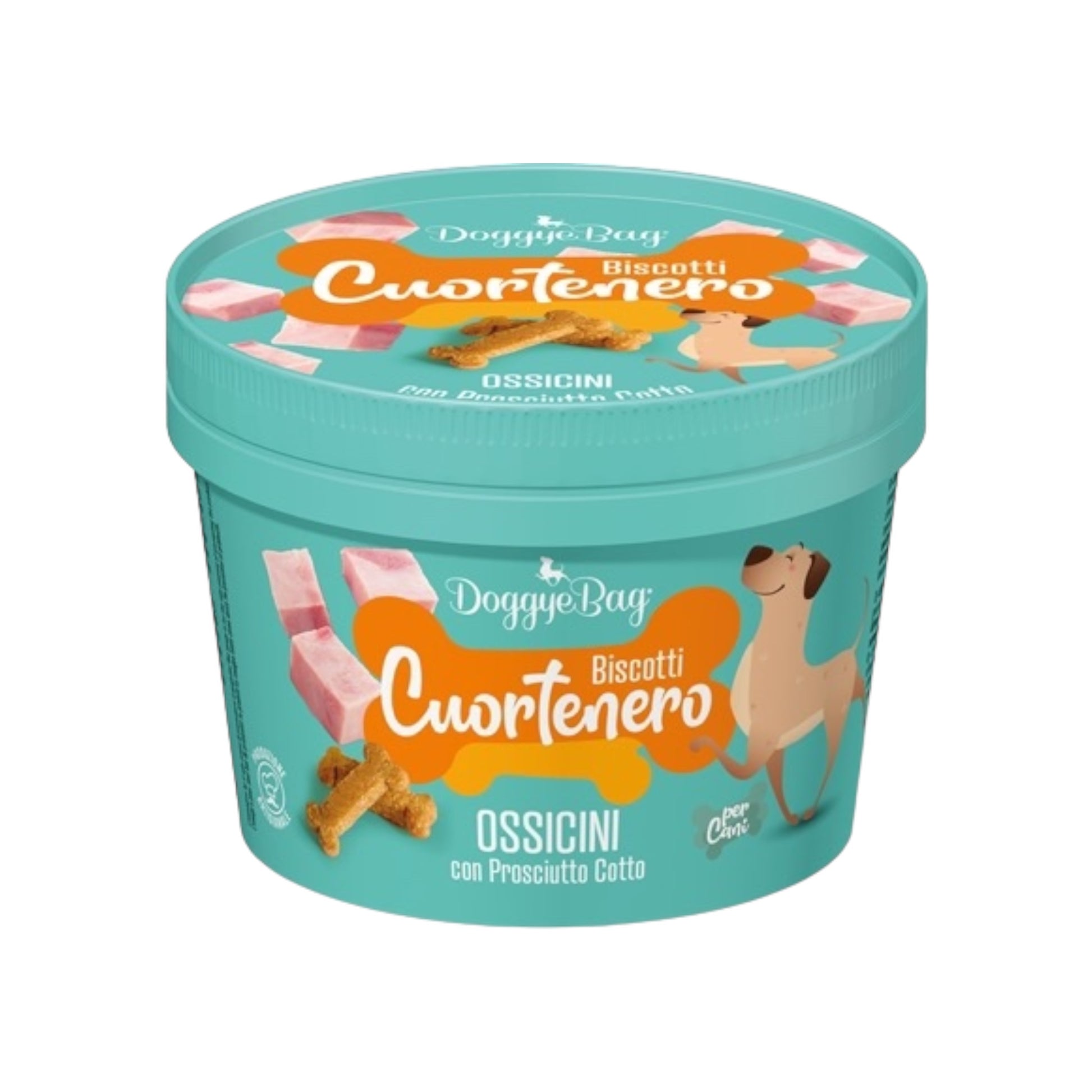 Cuortenero Canestrelli Ossicini con prosciutto cotto biscotti DoggyeBag 