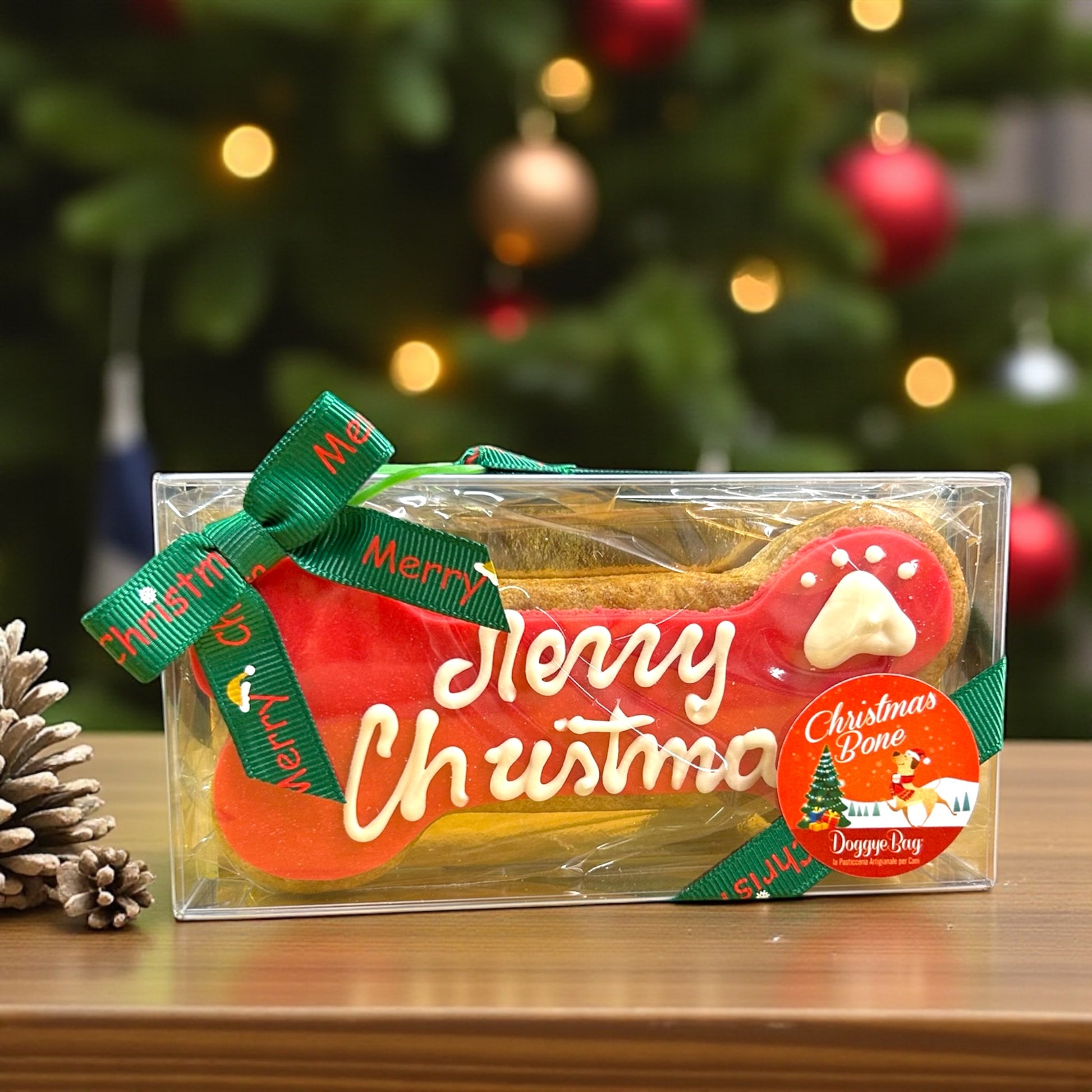 Biscotto artigianale per cani in confezione regalo Doggyebag Christmas Bone