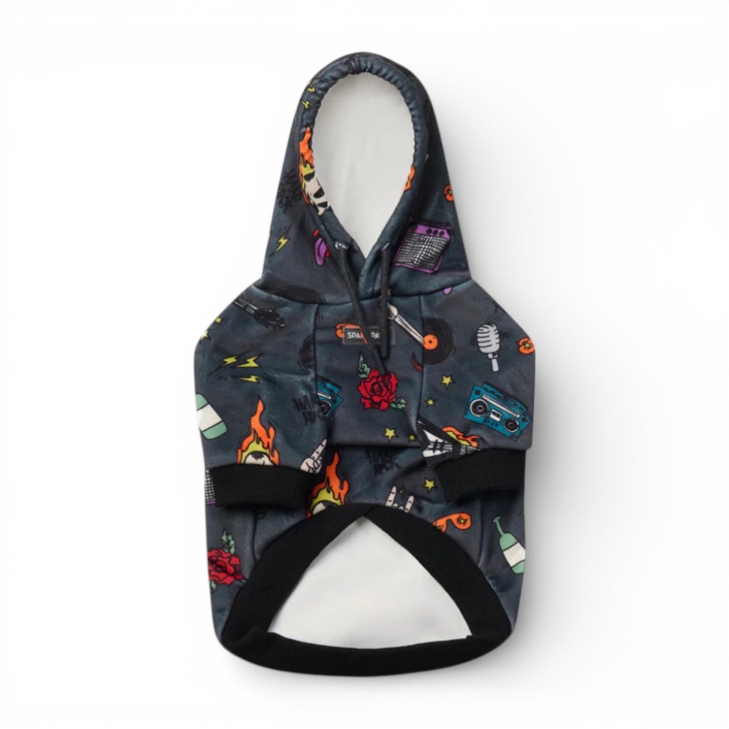 Felpa con cappuccio Rock and Roll di Spark Paws