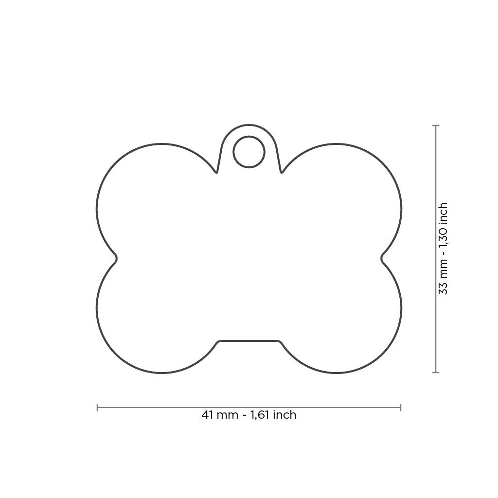 Medaglietta Hushtag Osso Grande Nero in Alluminio con Gomma Rossa