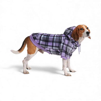 Felpa per cani scozzese lilla Purple Plaid