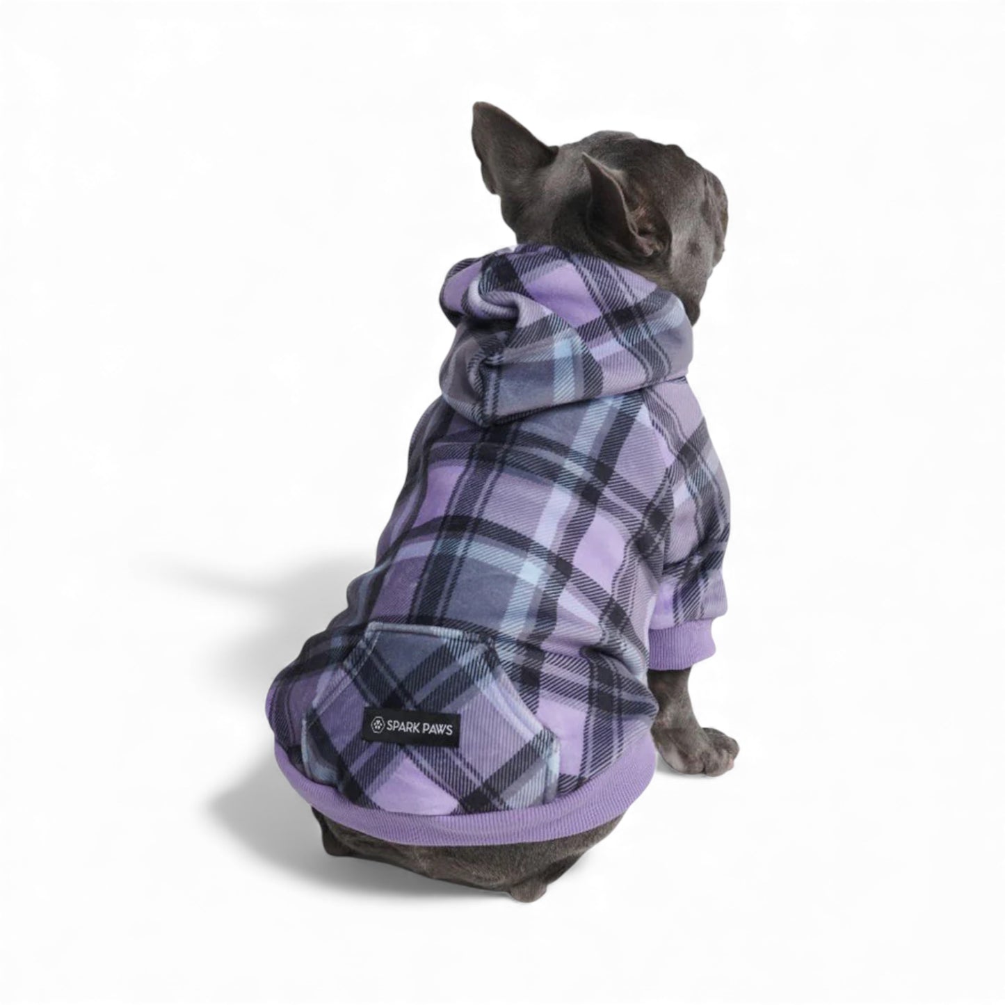 Felpa per cani scozzese lilla Purple Plaid
