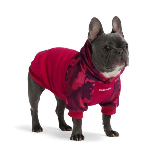 Felpa per cani morbida fucsia camo