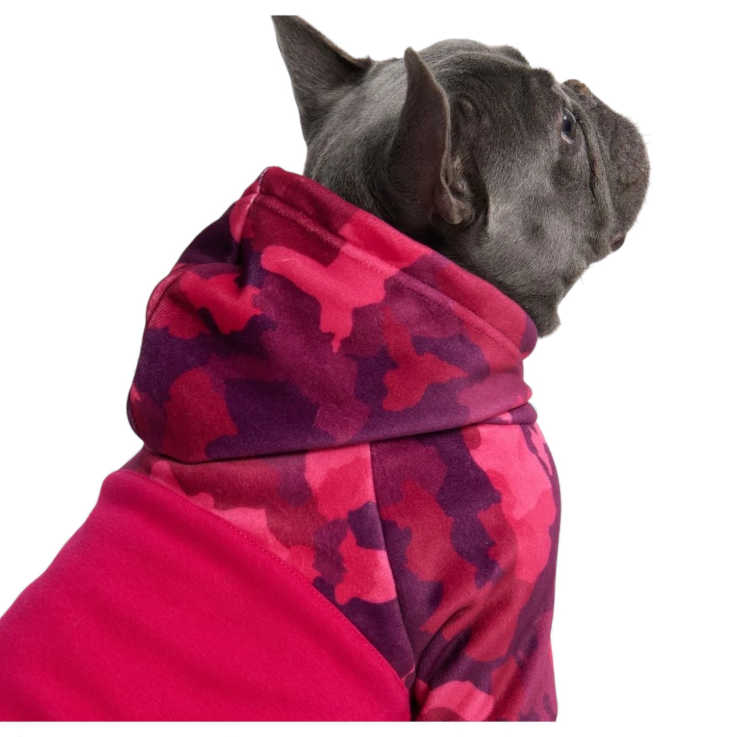 Felpa per cani morbida fucsia camo