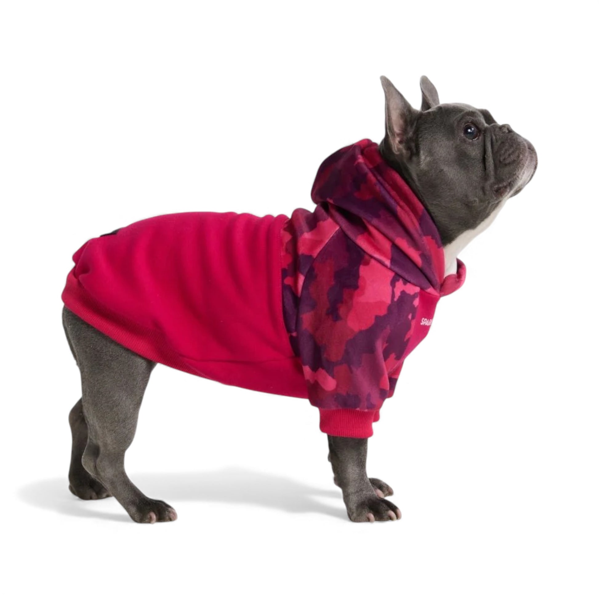 Felpa per cani morbida fucsia camo