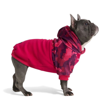 Felpa per cani morbida fucsia camo