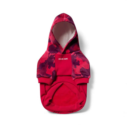 Felpa per cani morbida fucsia camo