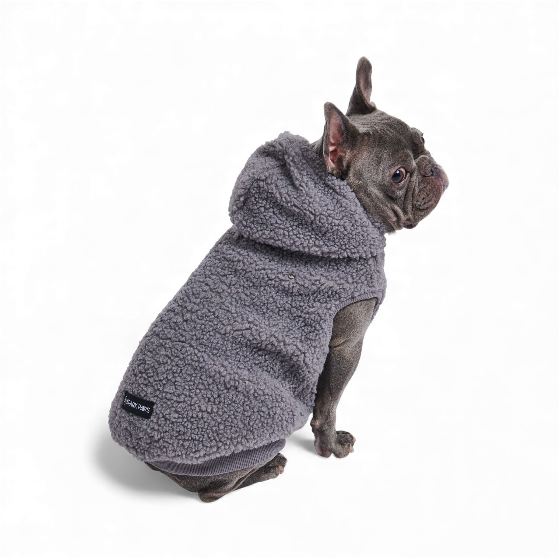 Felpa per cani in peluche Teddy Sherpa grigia