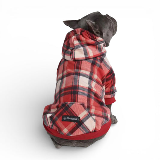 Felpa Spark Paws Red Plaid
