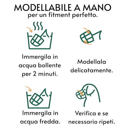 Baskerville Ultra Muzzle museruola modellabile in acqua calda – personalizzazione forma muso