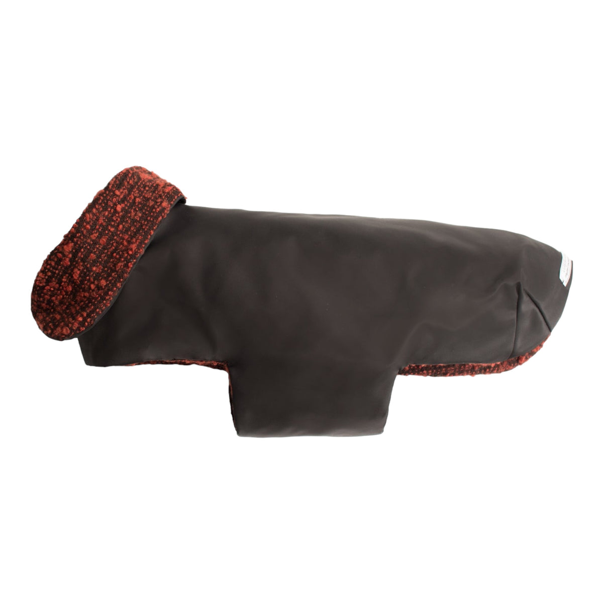 Dettaglio delle chiusure in velcro del cappottino impermeabile - Lussianinda per cani
