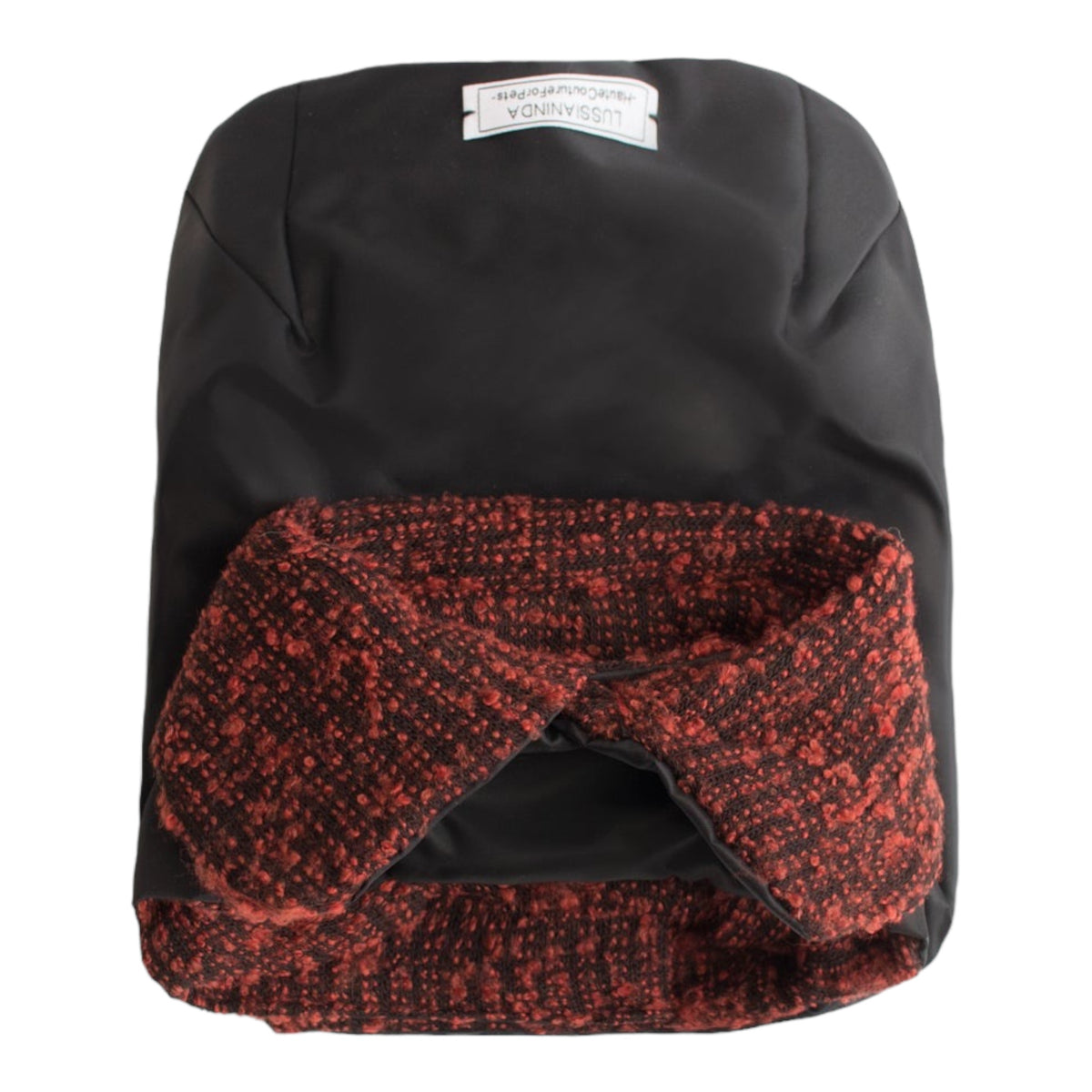 Cappottino impermeabile artigianale con esterno nero - Lussianinda per cani