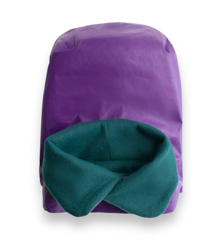 Cappottino impermeabile artigianale con esterno viola - Lussianinda per cani