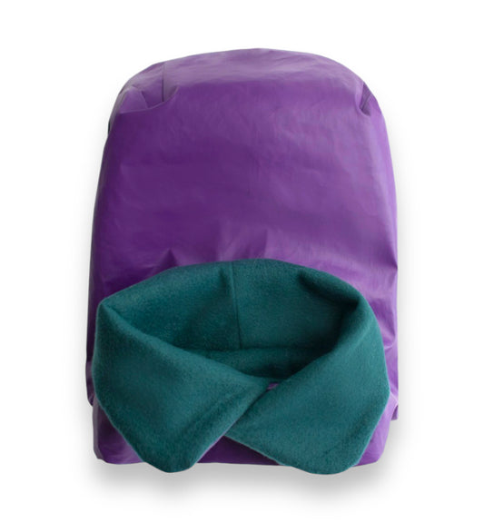 Cappottino impermeabile artigianale con esterno viola - Lussianinda per cani